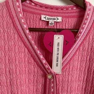 NWT SET NANETTE LEPORE Pink Cardigan Sweater skirt set